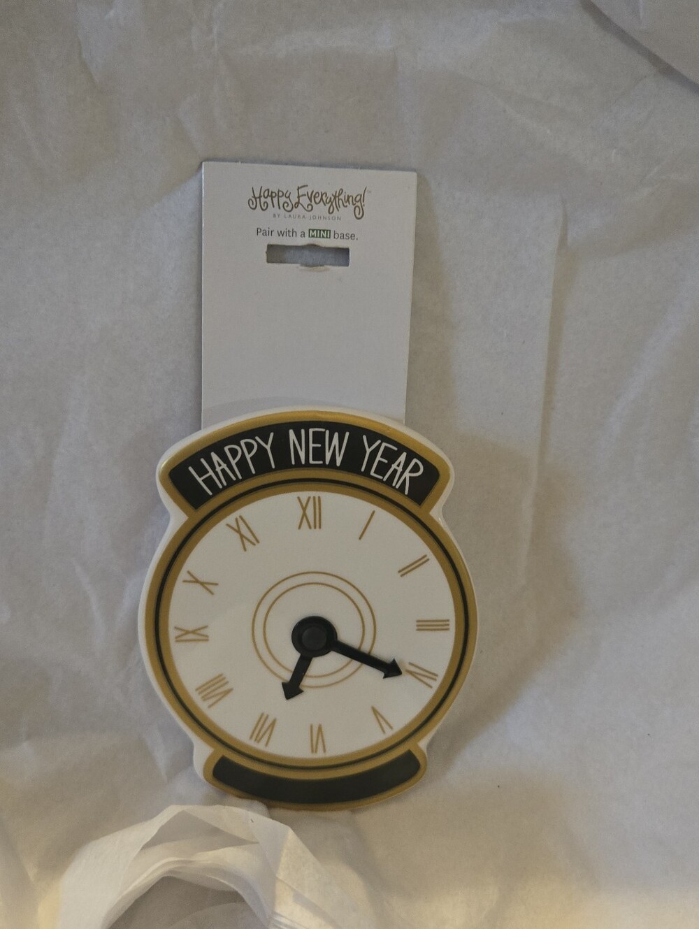 Coton Colors Happy New Year Clock Accent - Gold & Black